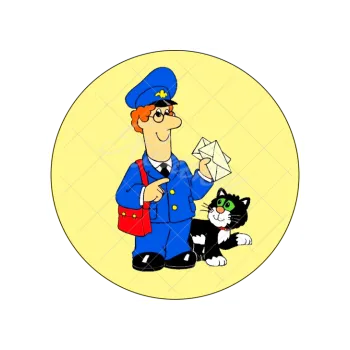 Jedlá dekorace na dort POŠŤÁK PAT kreslený, VARIANTA Jedlý papír 1134