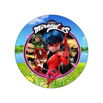 Jedlá dekorace na dort MIRACULOUS louka, VARIANTA Jedlý papír 764