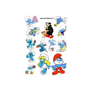 Jedlá dekorace na dort ŠMOULOVÉ postavy, VARIANTA Jedlý papír 1638