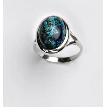 Prsten Stříbrný prsten, přírodní chryzokol, T 1454