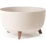 Lamela LAMELA, plastová mísa na nožkách ROMA ECO WOOD, průměr 47 cm, bílá