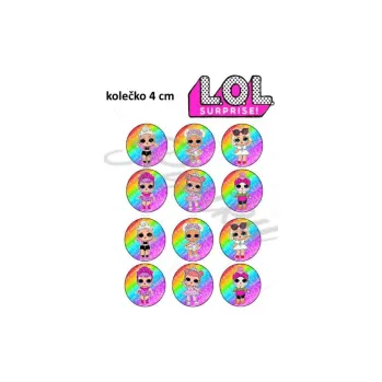 Jedlá dekorace na dort LOL 4 cm, VARIANTA Jedlý papír 473