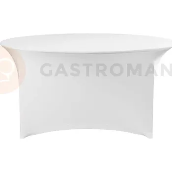 kempingová skříňka Kulatý ubrus na cateringový stůl, bílý, průměr: 180x76 cm | HENDI, Symposium