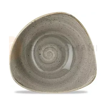 Miska ve tvaru trojúhelníku, šedá, ručně zdobená 270 ml | CHURCHILL, Stonecast Peppercorn Grey