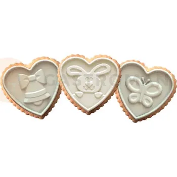 Kuchyňská sůl Sada na sušenky - Velikonoce srdce, 64x63x5 mm - CKC15 Cookie Lovely Easter Slim | SILIKOMART, EasyChoc