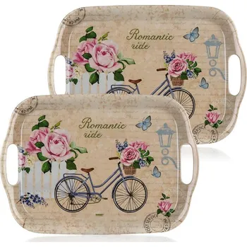 Sada melaminových táců ROMANTIC RIDE 2 ks