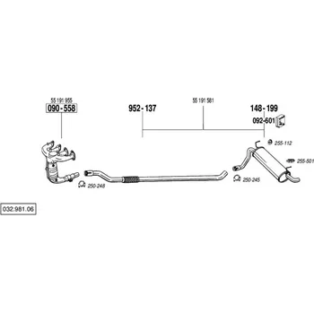 Zadní díl výfuku zadní tlumič výfuku Polmostrow 148199P, náhrada za Bosal 148-199