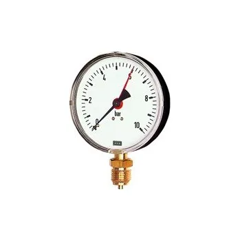 manometr, napojení dole, těleso plast, průměr 100 [mm], rozsah 0/0,6, [bar], připojení 1/2", třída 1,6, 141