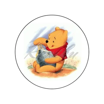 Jedlá dekorace na dort MEDVÍDEK PÚ a med, VARIANTA Jedlý papír 143