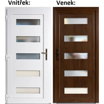 Vchodové dveře Soft Vchodové plastové dveře 6300 Zlatý dub / Bílá 98x198 cm, levé