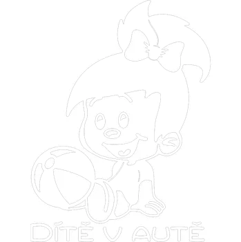 Samolepicí dekorace na vozidlo Dítě v autě Holčička s balónem samolepka na auto - zelená limetka / 7,5x10,5 cm