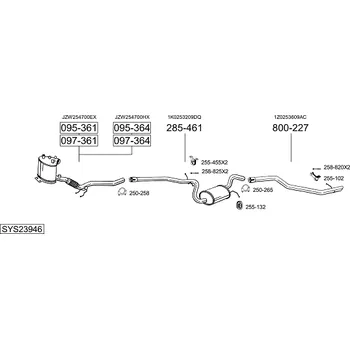 Výfukový systém výfuková trubka zadní Bosal 800-227