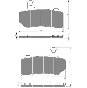 Brzda pro motocykl Zadní brzdové destičky Goldfren Harley-Davidson FLHX Street Glide 1584 2008-2011 směs S3