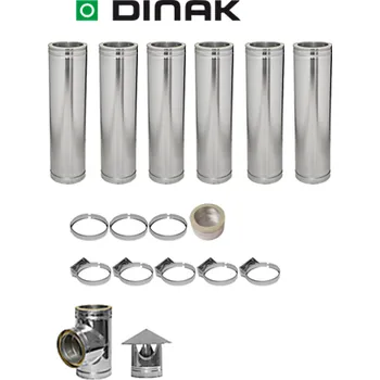 Komín Nerezový izolovaný komín DINAK DW pr.180 mm výška 6m (6,00m)