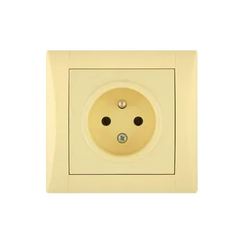 Elektrická zásuvka zásuvka ELEGANT - vanilk.žlutá, komplet