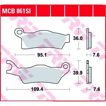 Brzda pro motocykl Zadní brzdové destičky TRW / Lucas Can-Am 500 Renegade 2012 - směs SI