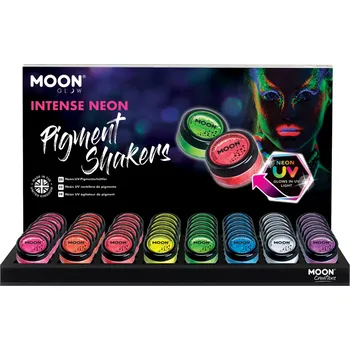 Karnevalový doplněk Moon Creations Pigmentový prášek na tělo a obličej 3g v dóze se sypátkem, UV, bodypainting - Růžová