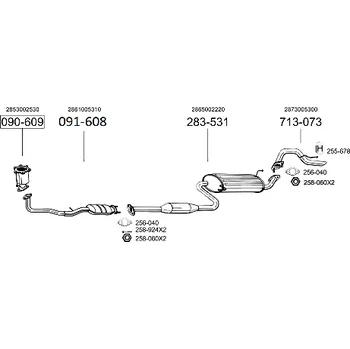 Katalyzátor katalyzátor Bosal 091-608