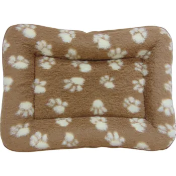 Pelíšek pro psa Pelíšek pro psy a kočky z ovčí vlny 90x70cm, Barevné varianty Hnědá/bílé tlapky, Velikosti 70x90 cm 200-100-00150