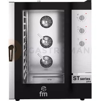 Elektrický, parní konvektomat, pekárenský 10x 600x400 mm, manuální ovládání, 885x970x1170 mm | FM INDUSTRIAL, ST Series Bakery