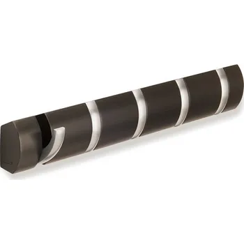 Věšák Věšák na zeď Flip 5 háčků, hnědý, nikl