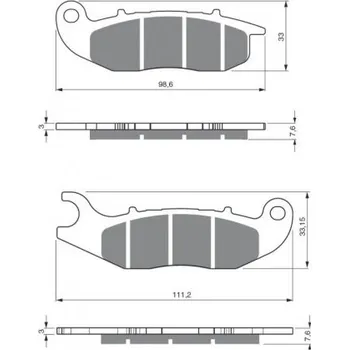 Brzda pro motocykl Přední brzdové destičky Goldfren Honda CRF 250 L 2013-2017 směs AD