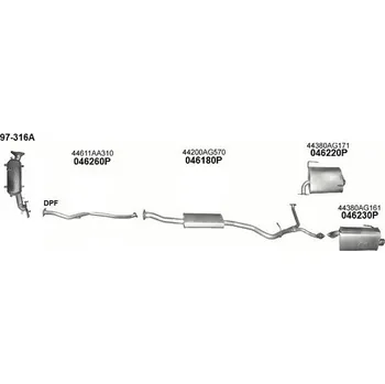Střední díl výfuku střední díl Bosal 046-180