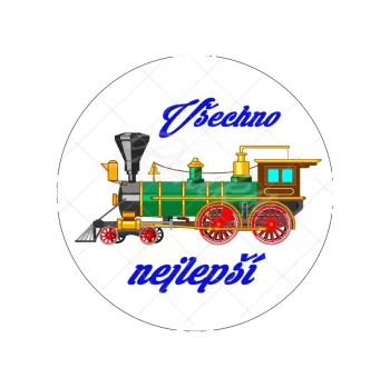 Jedlá dekorace na dort LOKOMOTIVA, VARIANTA Jedlý papír 1105