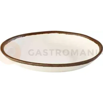 Talíř Ø 20,5 cm, krémový s tmavě hnědým okrajem | APS, Crocker