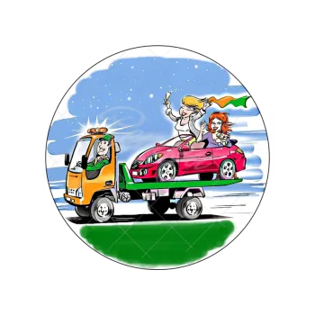 Jedlá dekorace na dort ODTAHOVÁ SLUŽBA, VARIANTA Jedlý papír 1062