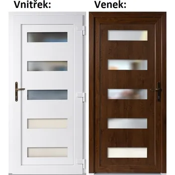 Vchodové dveře Soft Vchodové plastové dveře 6300 Zlatý dub / Bílá 100x210 cm, pravé