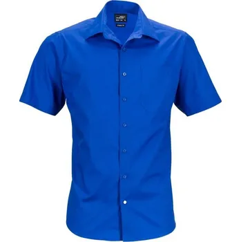 Pánská košile James & Nicholson (Daiber) Pánská košile s krátkým rukávem JN644 - Královská modrá | XL
