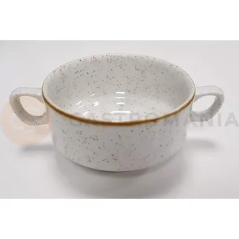 Bílá miska na polévku s oušky, stohovatelná 400 ml | CHURCHILL, Stonecast Barley White