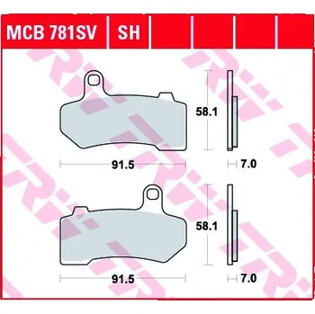 Brzda pro motocykl Zadní brzdové destičky TRW / Lucas Harley-Davidson FLHTK 1750 Electra Glide Ultra Limited 2017 - směs SH