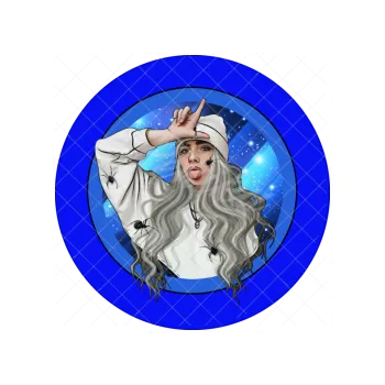 Jedlá dekorace na dort BILLIE EILISH modrá, VARIANTA Jedlý papír 1425