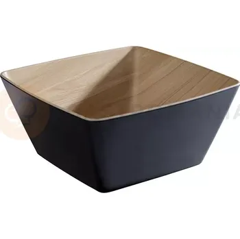 Čtvercová mísa z melaminu 25 x 25 cm, černá-hnědá | APS, Frida