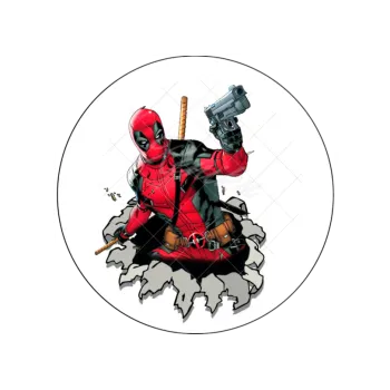 Jedlá dekorace na dort DEADPOOL leze z díry, VARIANTA Jedlý papír 717