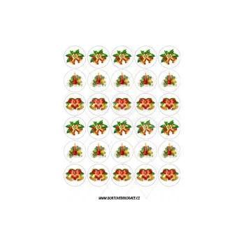 Jedlá dekorace na dort ZVONEČKY 4 cm, VARIANTA Jedlý papír 1637