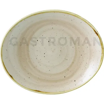 Talíř Oválný talíř béžový, ručně zdobený 19,7 cm | CHURCHILL, Stonecast Nutmeg Cream