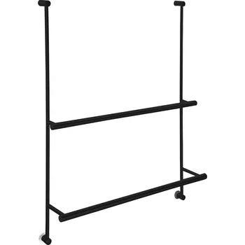 Dávkovač mýdla Závěsný držák ručníků na sprchovou zástěnu 600x730x125mm, černá mat