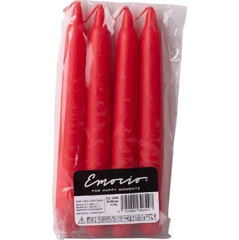 Svíčka Emocio Classic Domácí 4ks 20x160 červené svíčky 105 gram