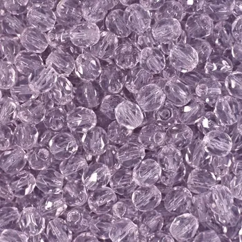 Dětské navlékací korálky Manumi české broušené korálky 4 mm Light Amethyst