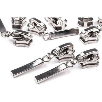 Zip Jezdec aretační 5mm ke kostěnému zipu stříbrný