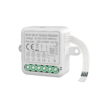 vypínač BOT Smart WiFi spínač Tuya CH14 Počet tlačítek: Čtyřtlačítkový