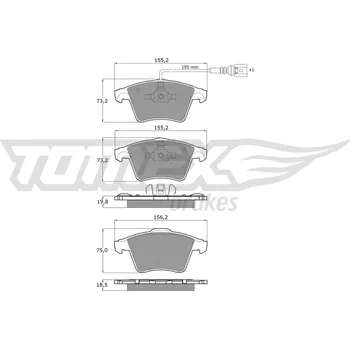 Brzdová destička Sada brzdových destiček, kotoučová brzda TOMEX Brakes 13-93