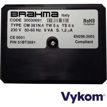 Příslušenství ke kotli Řídící a zapalovací automatika Brahma CM 381 N.4, Tw 5s, Ts 5s