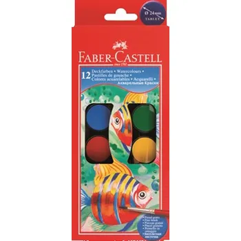 Vodová barva Faber Castell Vodové barvy Faber-Castell 12 barevné, 24mm 456300