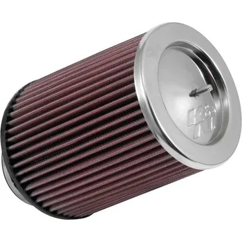 Filtr pro motocykl K&N univerzální kulatý zkosený filtr se vstupem 89 mm a výškou 178 mm, kovový vrchlík