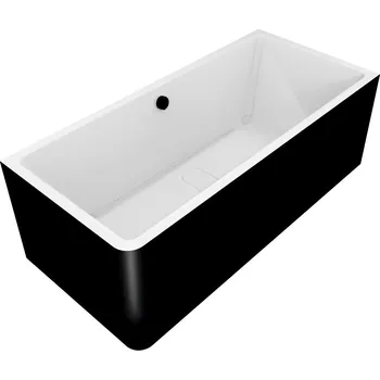 Vana Polysan MARLENE CURVE R MONOLITH obdélníková vana 185x85x63cm, bílá/černá, 71607MCRB