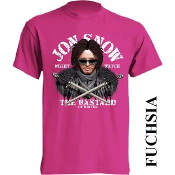 Dívčí tričko detske-bavlnene-levne-tricko-potisk-jon-snow-hra-truny Barva: Fuchsia - fuchsiová, velikost: 140